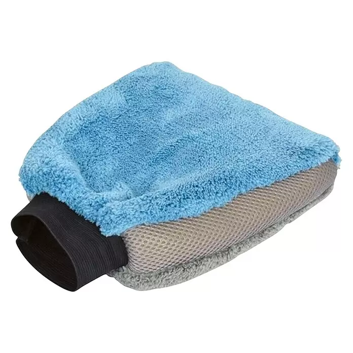 Protecton Poetshandschoen Microvezel Bi-color - Blauw - Diagonaal zicht