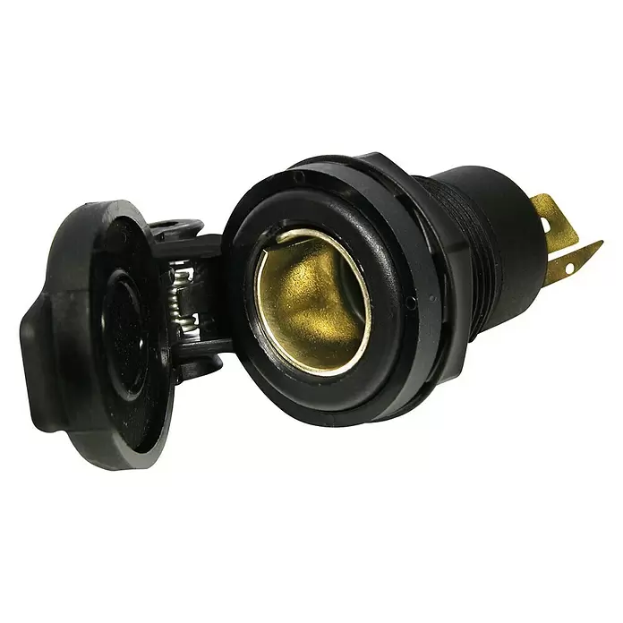 Carpoint Stekkerdoos Inbouw 12/24 V - 12 - 24 V - Diagonaal zicht