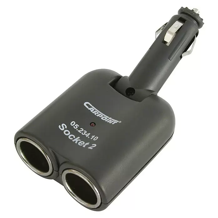Carpoint Stekkerdoos 2-weg 5A plug - 12 V - Diagonaal zicht