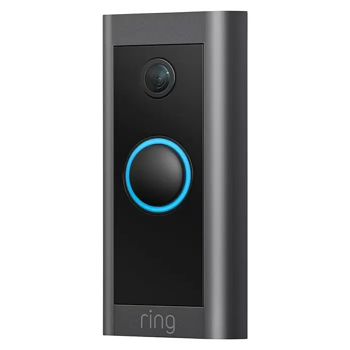 Ring Türklingel mit Kamera Doorbell Wired - 1.920 x 1.080 Pixel (Full HD), Schwarz - Diagonale Ansicht