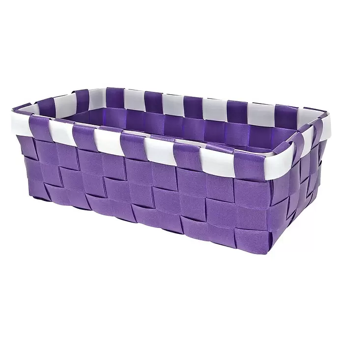 Juego de cestas trenzado - Lila, 4 piezas, Polipropileno - Vista angular