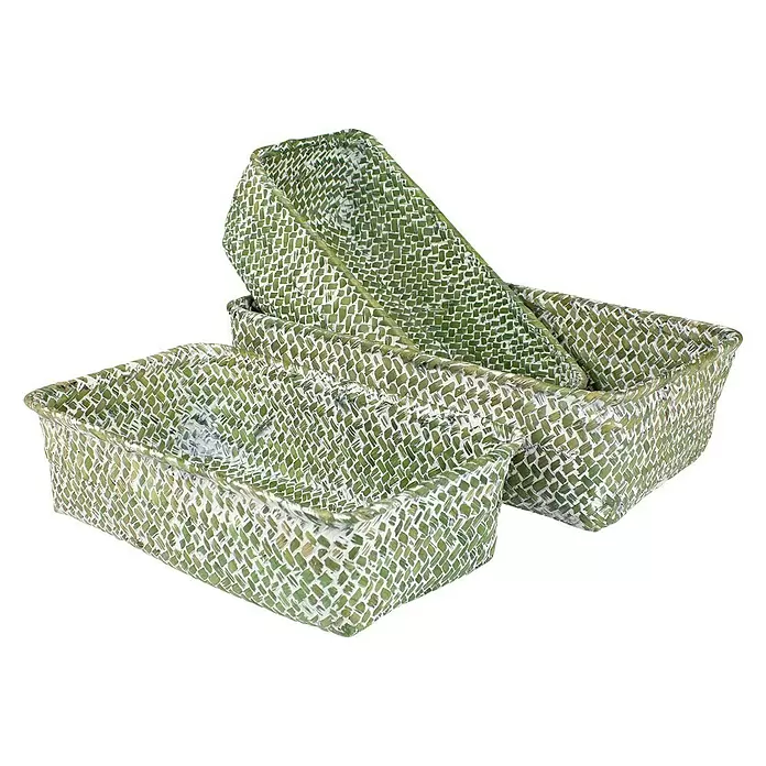 Juego de cestas Vegetal - Lila, 3 piezas - Vista angular
