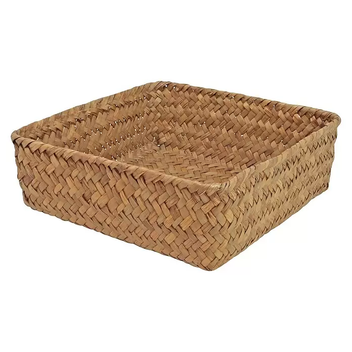 Juego de cestas - Marrón, 3 piezas, Fibra natural - Vista angular