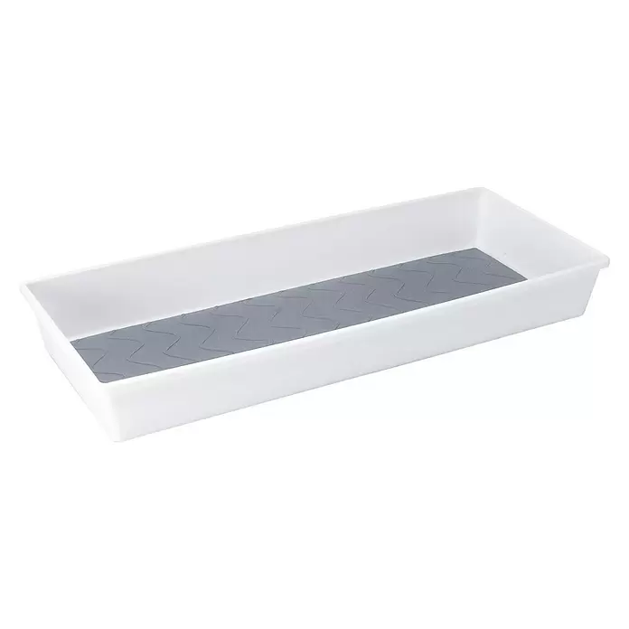 Organizador bicolor - L x An x Al: 40 x 17 x 7 cm, Blanco/gris - Vista angular