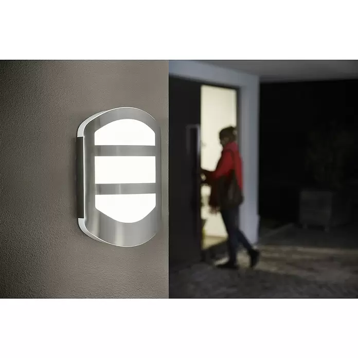 Osram Endura Style LED-Außenwandleuchte - 12 W, 180 x 54 x 280 mm, Edelstahl, IP44 - Stimmungsaufnahme