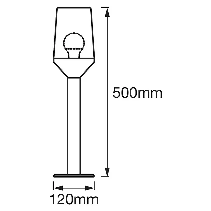 Ledvance LED-Außenleuchte Endura Classic - Farbe Gehäuse: Stahl, IP44, 16,2 x 16,2 x 55,4 cm - Skizze