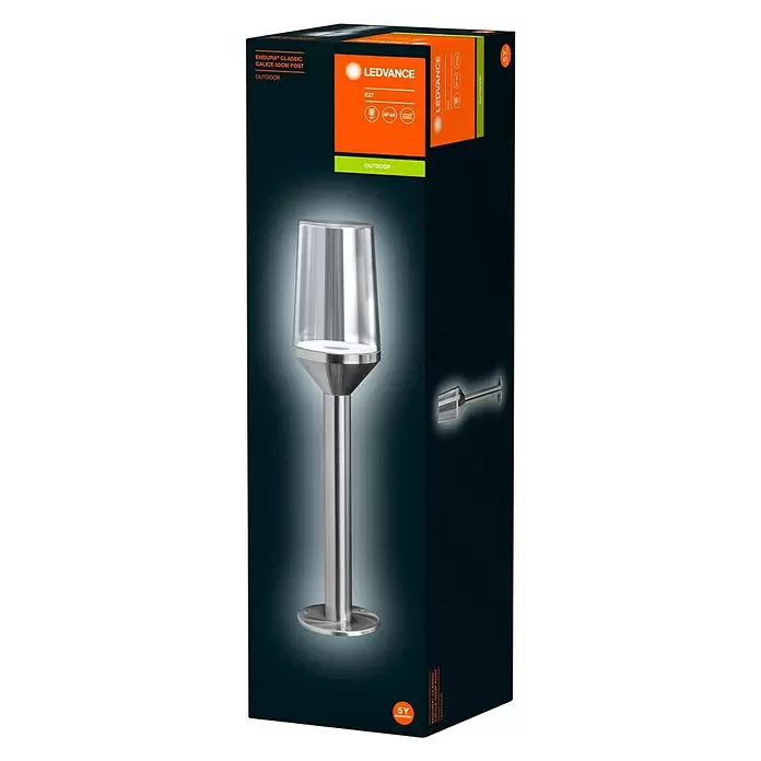 Ledvance LED-Außenleuchte Endura Classic - Farbe Gehäuse: Stahl, IP44, 16,2 x 16,2 x 55,4 cm - Diagonale Ansicht