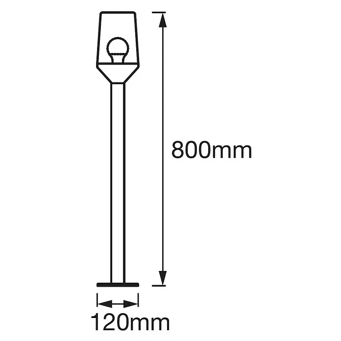 Ledvance LED-Außenleuchte Endura Classic - Farbe Gehäuse: Stahl, IP44, 16,2 x 16,2 x 85,4 cm - Skizze
