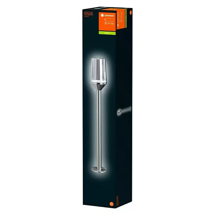 Ledvance LED-Außenleuchte Endura Classic - Farbe Gehäuse: Stahl, IP44, 16,2 x 16,2 x 85,4 cm - Diagonale Ansicht