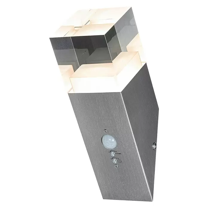 Ledvance LED-Außenwandleuchte - 5 W, 8 x 8 x 22,5 cm, Stahl, IP44 - Diagonale Ansicht