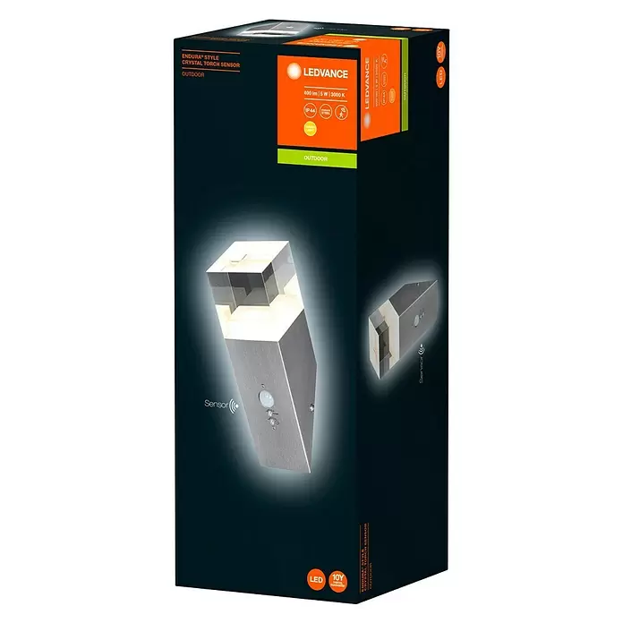 Ledvance LED-Außenwandleuchte - 5 W, 8 x 8 x 22,5 cm, Stahl, IP44 - Diagonale Ansicht