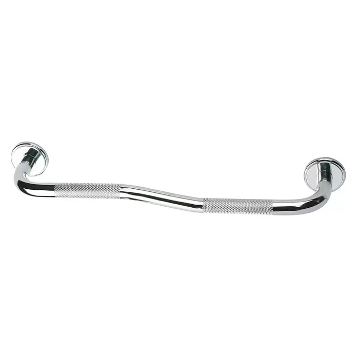 CM Baños Asidero de baño moleteado Z - Ancho: 49 cm, Cromo, Brillante - Vista frontal