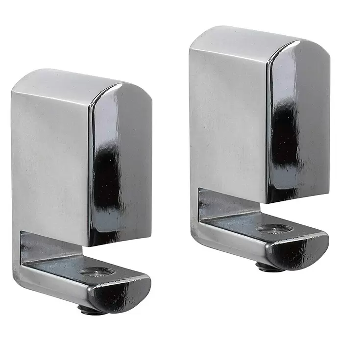 Soporte de pared para estantes PAC - L x An x Al: 1,6 x 2,5 x 4,5 cm, Acero inoxidable, Apto para: Estantes de vidrio - Vista angular