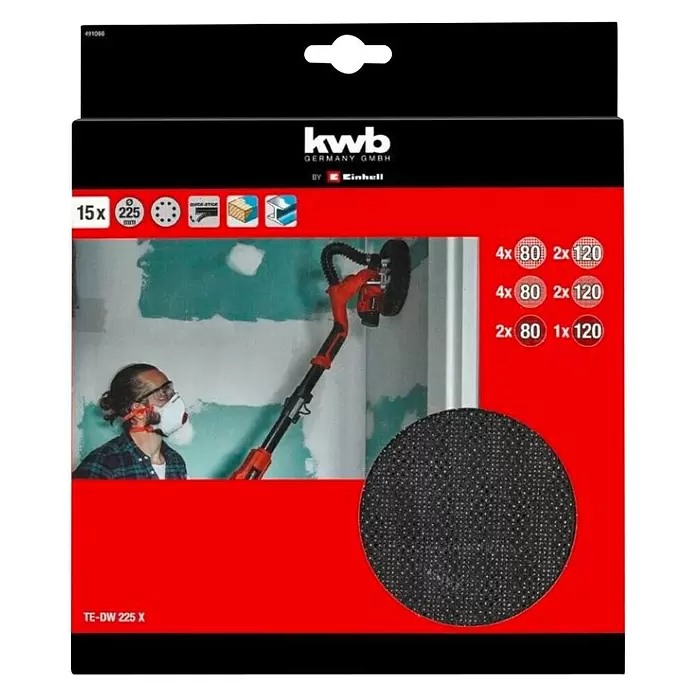 Einhell Set brusnih mreža KWB 225 - Promjer: 225 mm, 15 -dij. - Pogled sprijeda