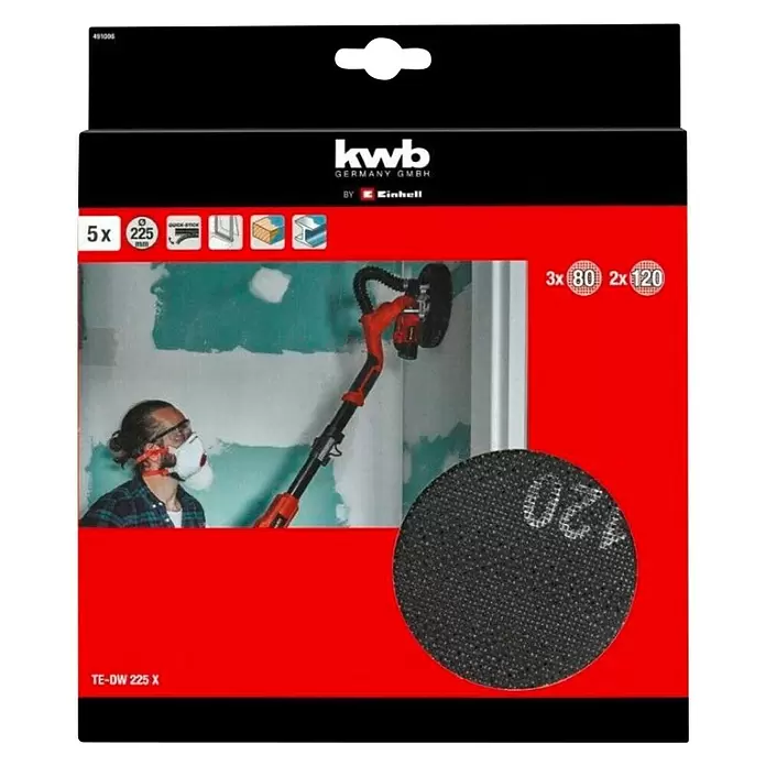 Einhell Set brusnih mreža KWB 225 - Promjer: 225 mm, 5 -dij. - Pogled sprijeda