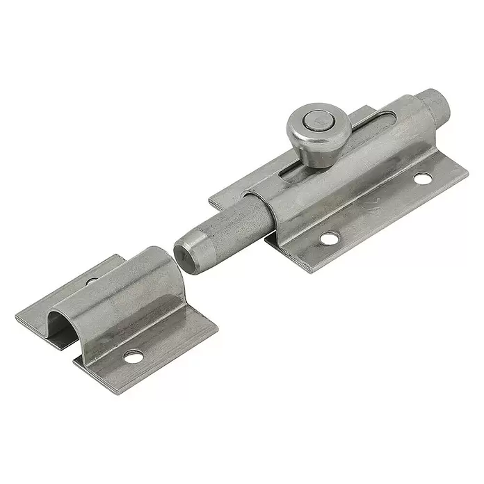 Stabilit Pestillo deslizante - L x An: 36 x 80 mm, Acero inoxidable, Plateado - Vista angular