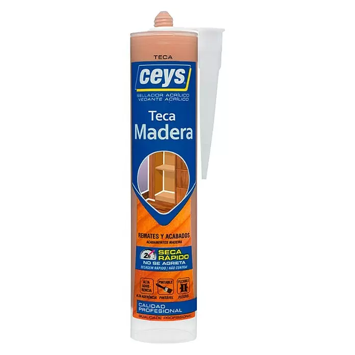 Ceys Sellador para madera acrílico - Teca, 280 ml - Vista frontal