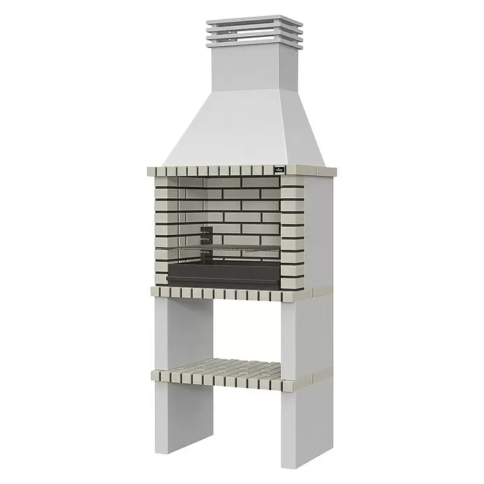 Barbacoa con chimenea Alvor - Superficie parrilla: 64 x 38 cm, Hormigón - Vista angular