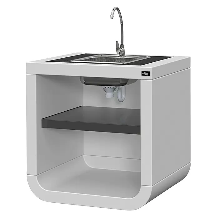 Mesa lavadero modular para barbacoa Belem - 80,5 x 58 x 81 cm - Vista angular