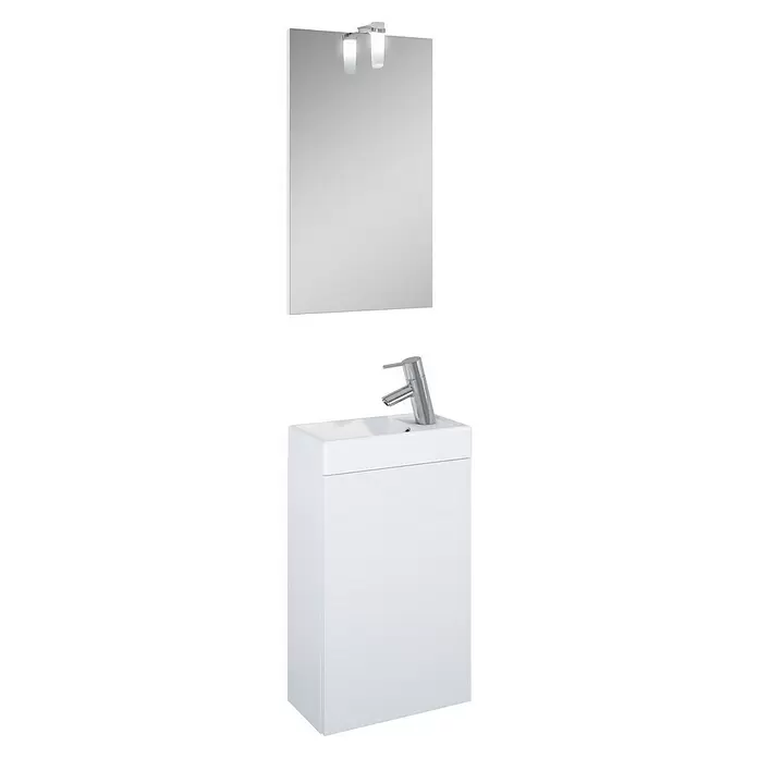 Riva Badmöbel-Set Young - 40 cm, Weiß, Glänzend - Diagonale Ansicht