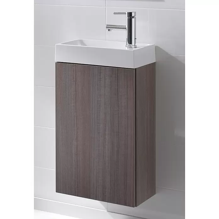 Riva Badmöbel-Set Young - 40 cm, Teak grau, Matt - Stimmungsaufnahme