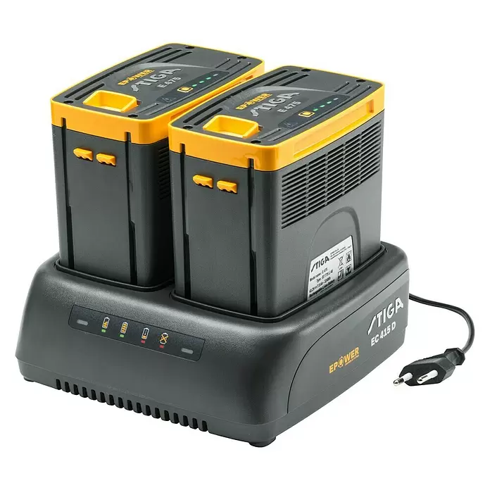 Stiga Dual-Ladegerät EC 415 D - Passend für: Stiga Akkus 48 V - Diagonale Ansicht