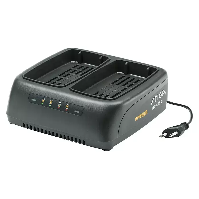 Stiga Dual-Ladegerät EC 415 D - Passend für: Stiga Akkus 48 V - Diagonale Ansicht