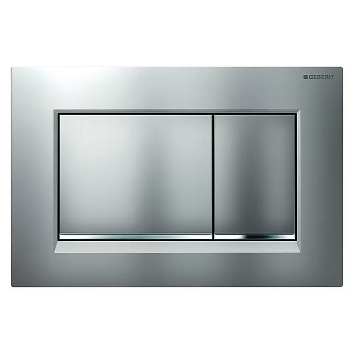 Geberit Betätigungsplatte Sigma 30 - Chrom matt, 2-Mengen-Spülung - Vorderansicht