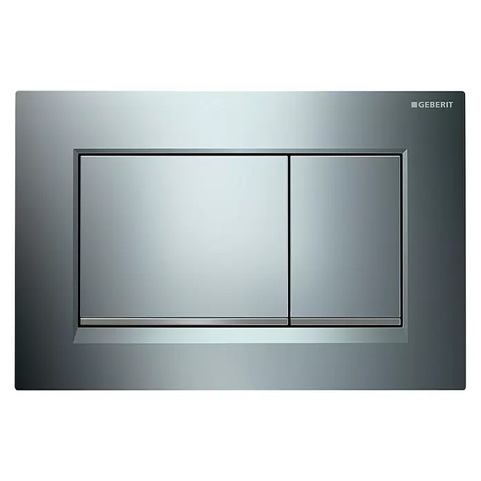 Geberit Betätigungsplatte Sigma 30 - Chrom Hochglanz, 2-Mengen-Spülung - Vorderansicht