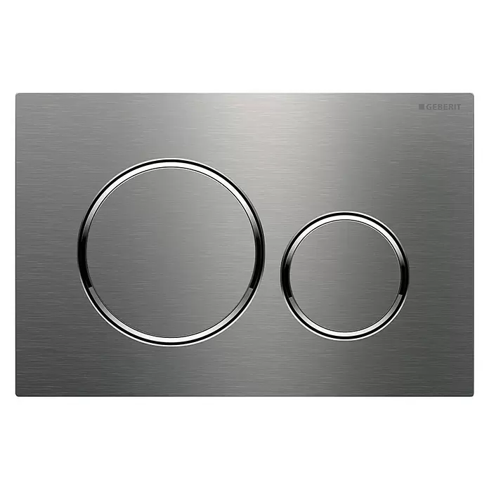 Geberit Betätigungsplatte Sigma 20 - Edelstahl, 2-Mengen-Spülung - Vorderansicht