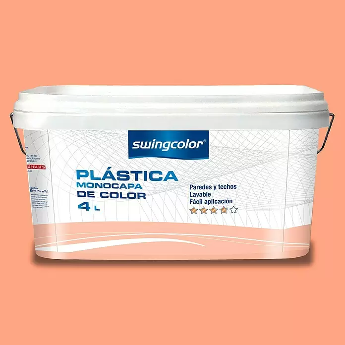 swingcolor Pintura para paredes - Salmón, 4 l, Mate - Vista frontal