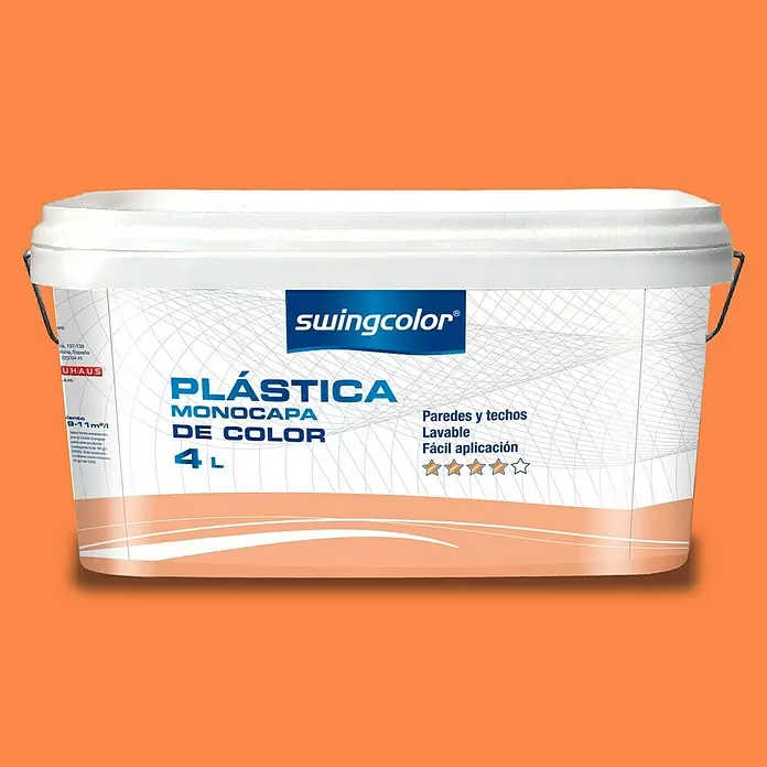 swingcolor Pintura para paredes - Naranja Intenso, 4 l, Mate - Vista frontal