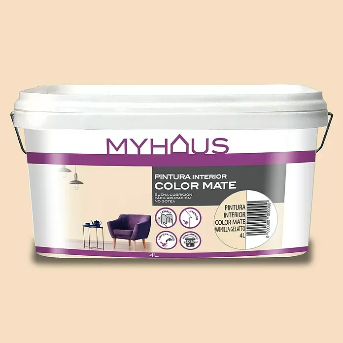 Pintura para paredes Myhaus - Gelatto, 4 l, Mate - Vista frontal