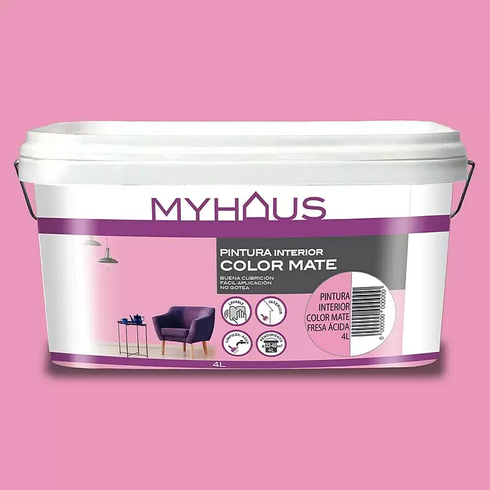 Pintura para paredes Myhaus - Fresa Ácida, 4 l, Mate - Vista frontal