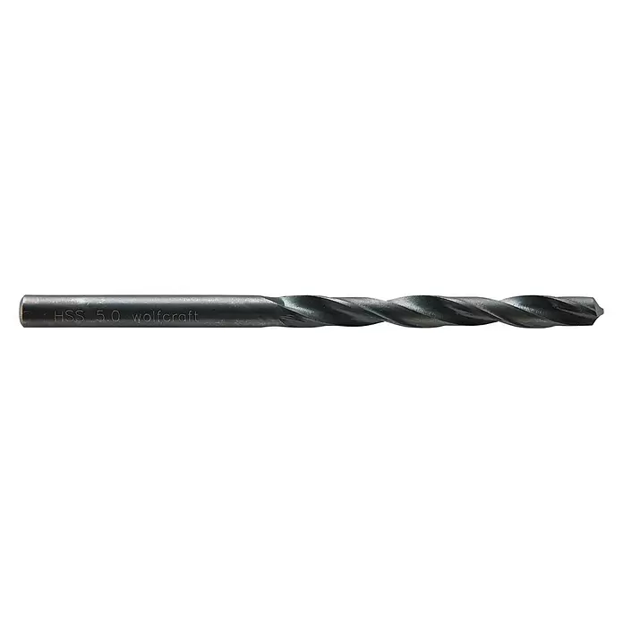 Wolfcraft Metallbohrer rollgewalzt - Länge: 86 mm, Durchmesser: 5 mm, 1 Stk. - Vorderansicht