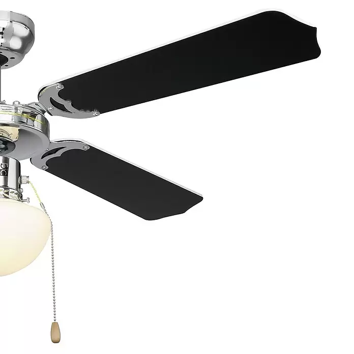 Globo Ventilador de techo Cancún - Diámetro: 106,6 cm, Negro/blanco, 50 W, AC - Primer plano