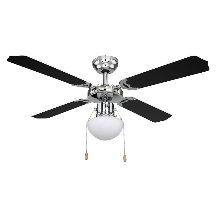 Globo Ventilador de techo Cancún - Diámetro: 106,6 cm, Negro/blanco, 50 W, AC - Vista angular