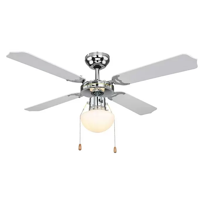 Globo Ventilador de techo Cancún - Diámetro: 106,6 cm, Negro/blanco, 50 W, AC - Vista angular