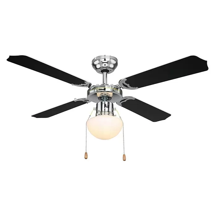 Globo Ventilador de techo Cancún - Diámetro: 106,6 cm, Negro/blanco, 50 W, AC - Vista angular