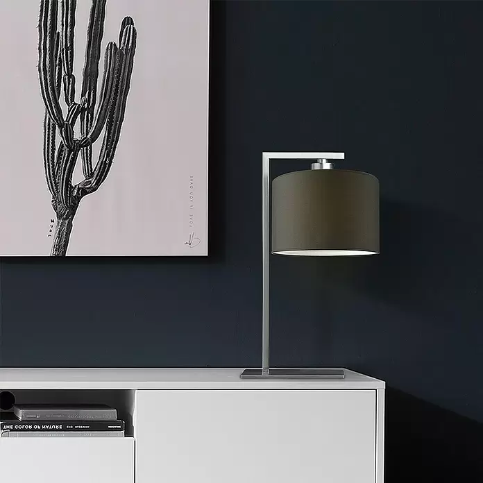 Home Sweet Home Lampvoet Block - 40 W, Hoogte: 44 cm, Mat staal, Staal, E27 - Sfeeropname