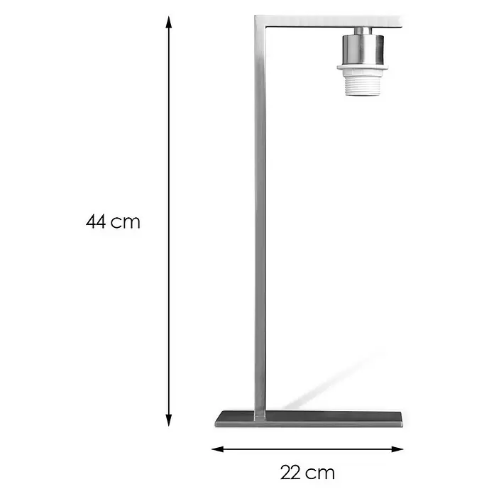 Home Sweet Home Lampenfuß Block - 40 W, Höhe: 44 cm, Stahl matt, Stahl, E27 - Skizze