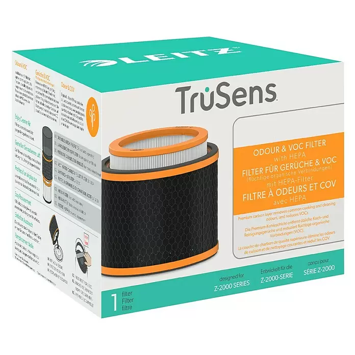 Leitz TruSens HEPA-Filter Gerüche & VOC - Passend für: TruSens Luftreiniger Z-2000/Z-2500 - Diagonale Ansicht