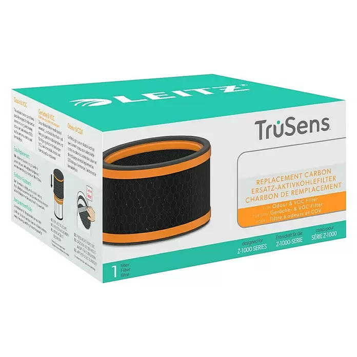 Leitz TruSens Aktivkohlefilter Gerüche & VOC - Passend für: TruSens Luftreiniger Z-1000, Höhe: 9,2 cm - Diagonale Ansicht