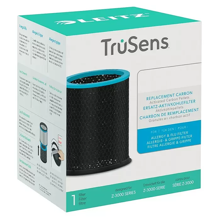 Leitz TruSens Aktivkohlefilter Allergie - Passend für: TruSens Luftreiniger Z-3000/Z-3500, Höhe: 21,6 cm - Diagonale Ansicht