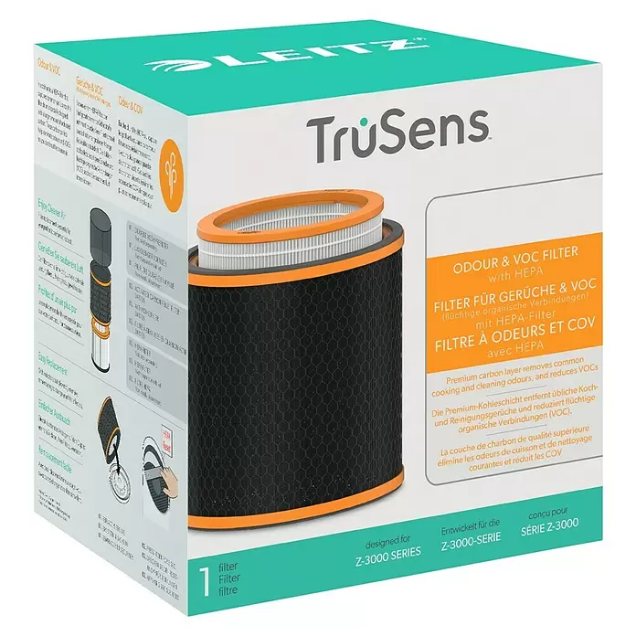 Leitz TruSens HEPA-Filter Gerüche & VOC - Passend für: TruSens Luftreiniger Z-3000/Z-3500 - Diagonale Ansicht