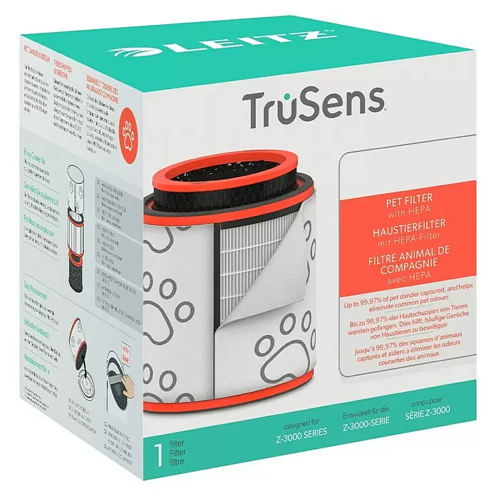 Leitz TruSens HEPA-Filter Haustier - Passend für: TruSens Luftreiniger Z-3000/Z-3500 - Diagonale Ansicht