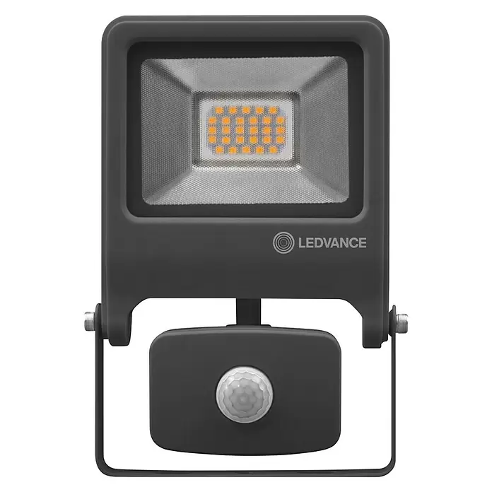 Ledvance LED-Strahler Endura Flood - Anthrazit, Sensor, 20 W, IP44 - Vorderansicht