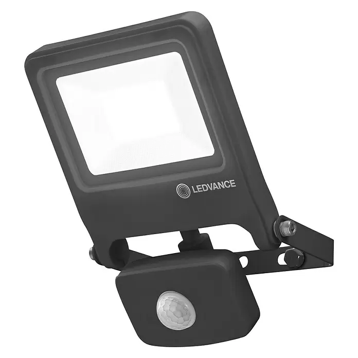 Ledvance LED-Strahler Endura Flood - Anthrazit, Sensor, 20 W, IP44 - Diagonale Ansicht