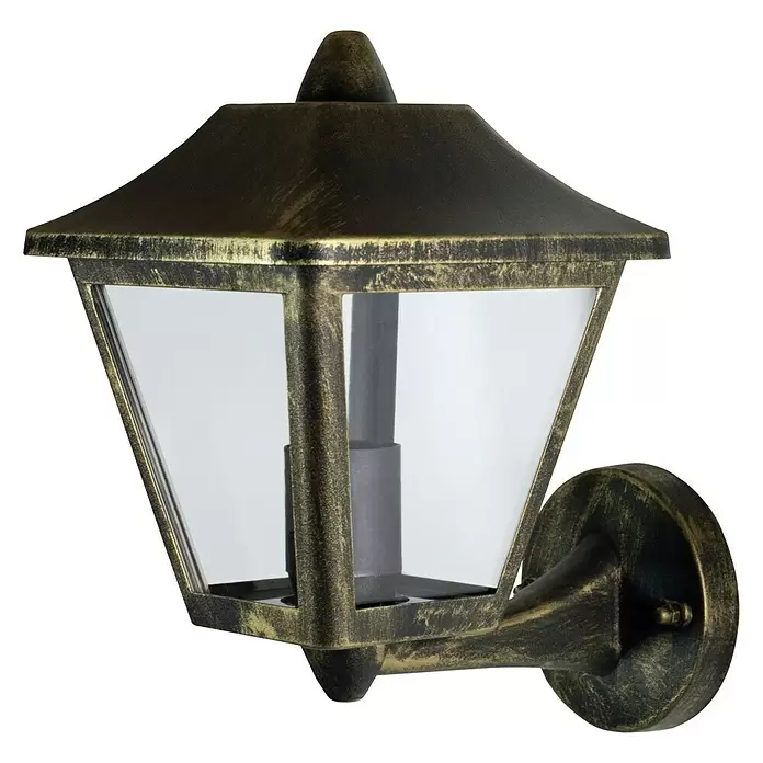 Ledvance Außenwandleuchte Stehend - 23 x 17 x 26 cm, Schwarz/Gold, IP44 - Diagonale Ansicht