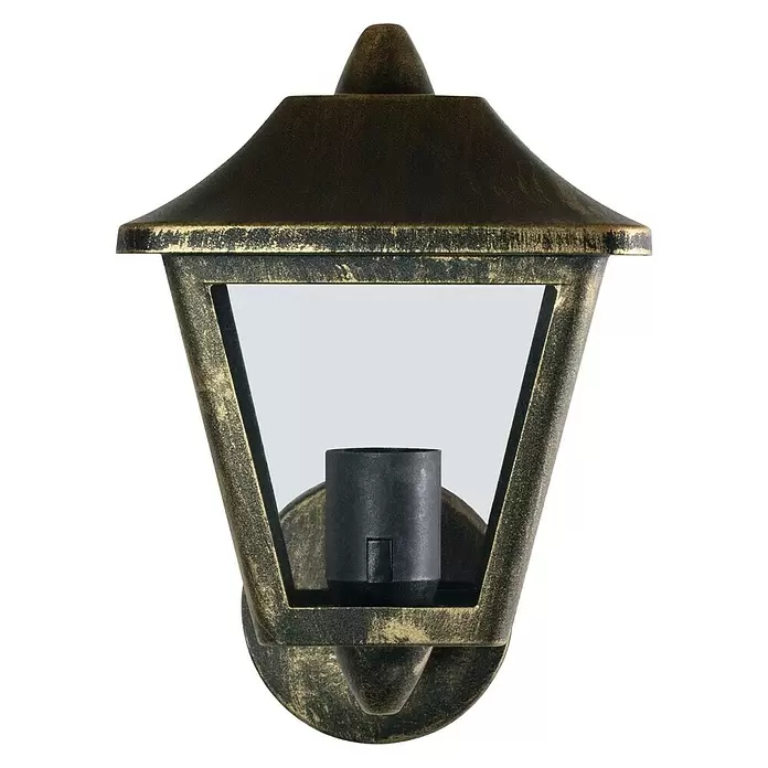 Ledvance Außenwandleuchte Stehend - 23 x 17 x 26 cm, Schwarz/Gold, IP44 - Vorderansicht